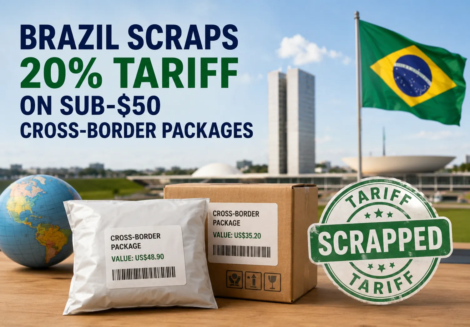 Brazil Scraps 20% Tariff on Sub-$50 Cross-Border Packages