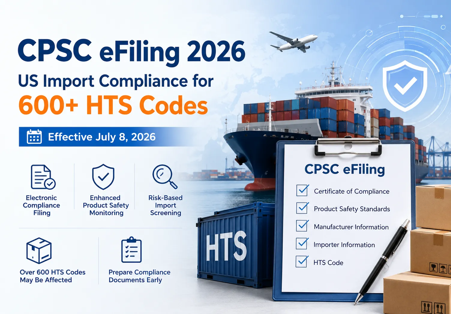 CPSC eFiling 2026: US Import Compliance for 600+ HTS Codes