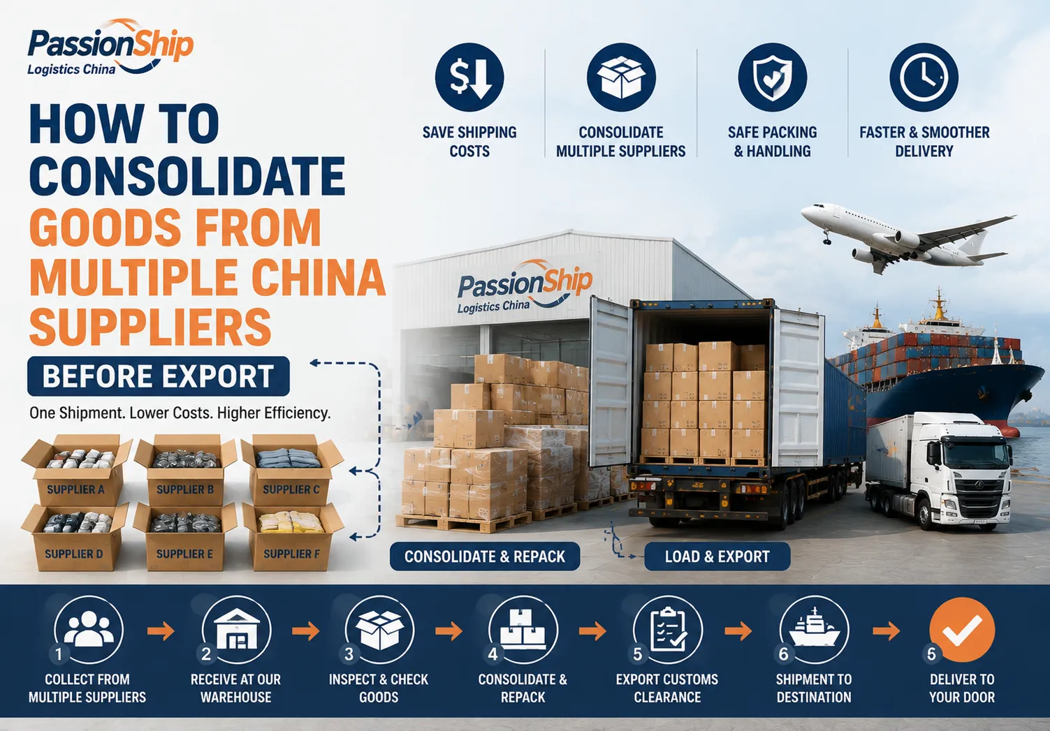 How to Consolidate Goods from Multiple China Suppliers Before Export