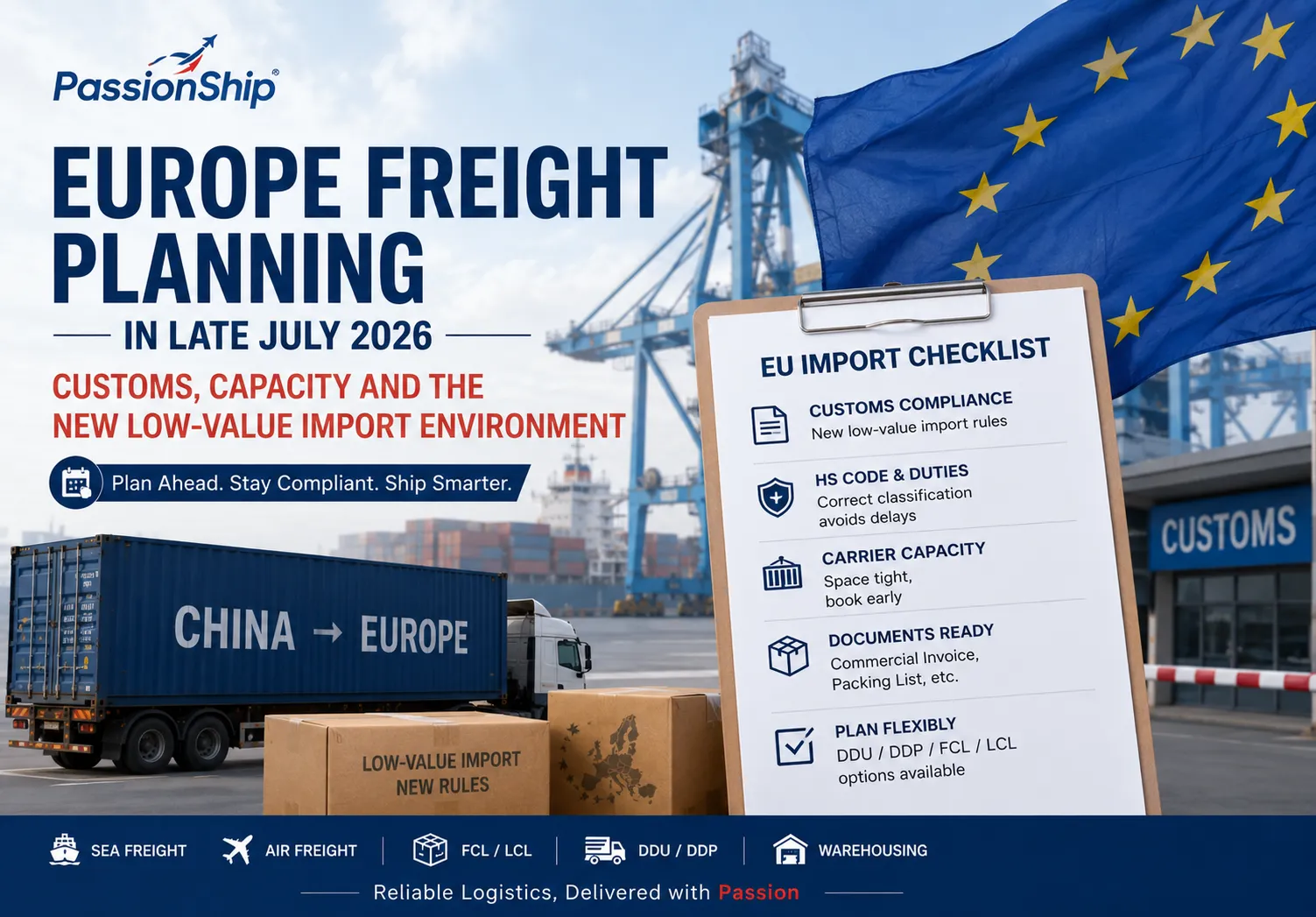 Europe Freight Planning in Late July 2026: Customs, Capacity and the New Low-Value Import Environment