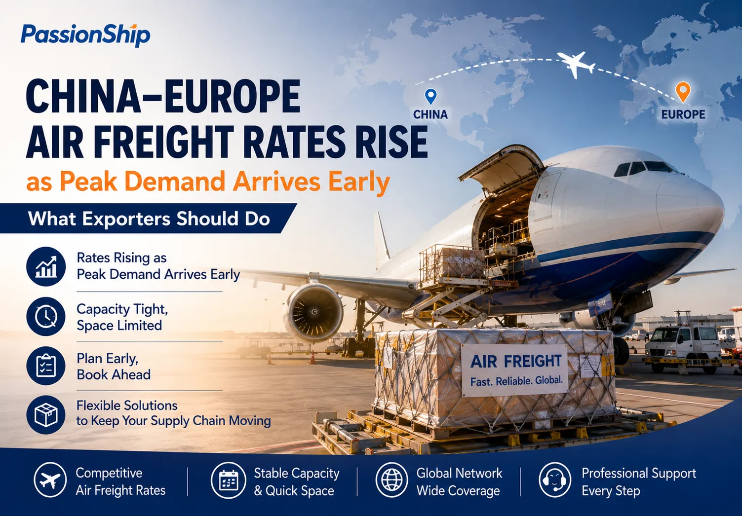China–Europe Air Freight Rates Rise as Peak Demand Arrives Early: What Exporters Should Do