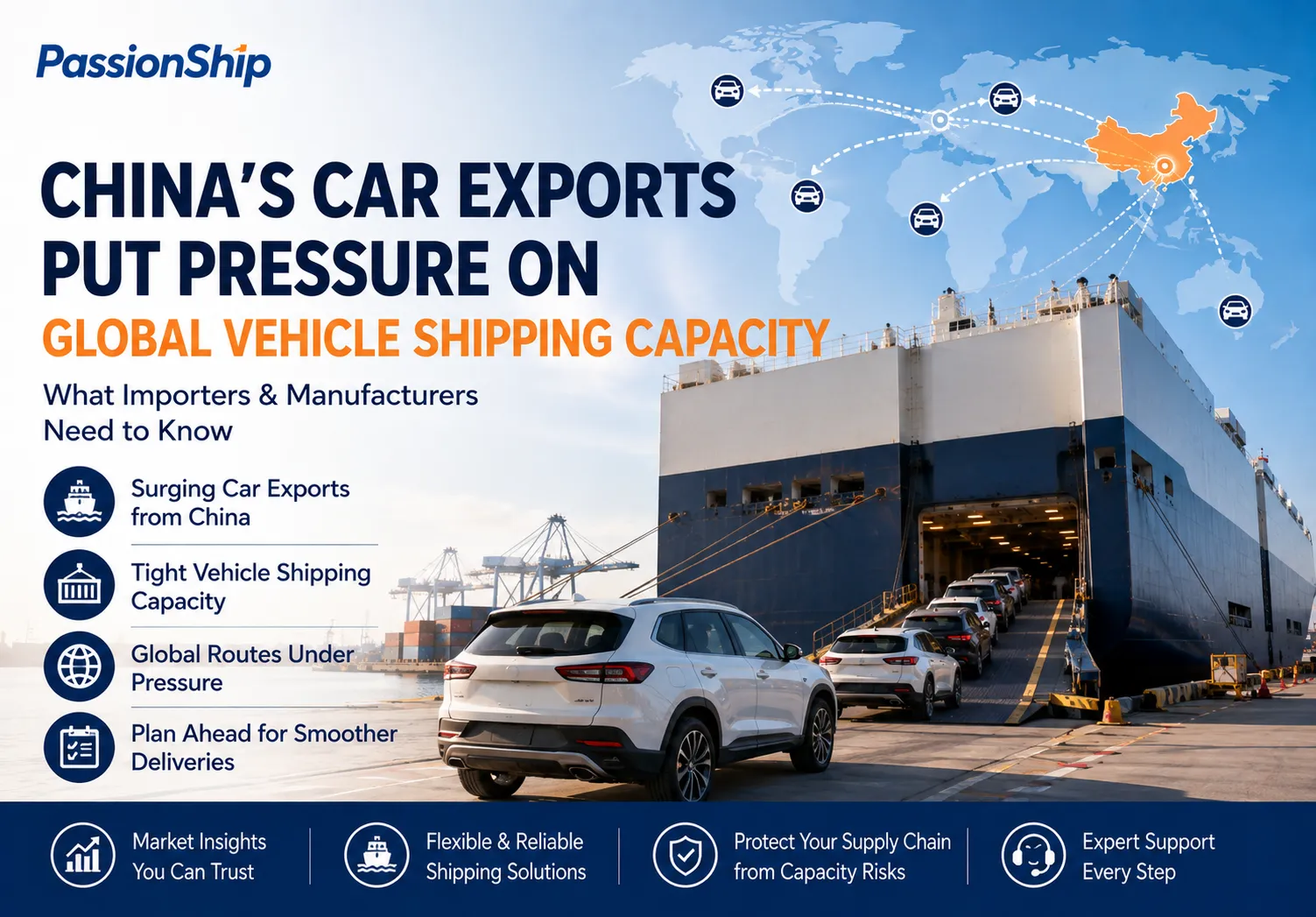 China’s Car Exports Put Pressure on Global Vehicle Shipping Capacity