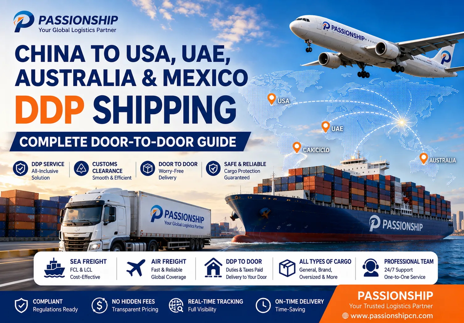 China to USA, UAE, Australia and Mexico DDP Shipping: Complete Door-to-Door Guide